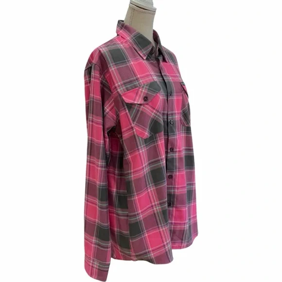 Dixxon x Shreddy Shred Till You're Dead Pink Plaid Flannel Size L